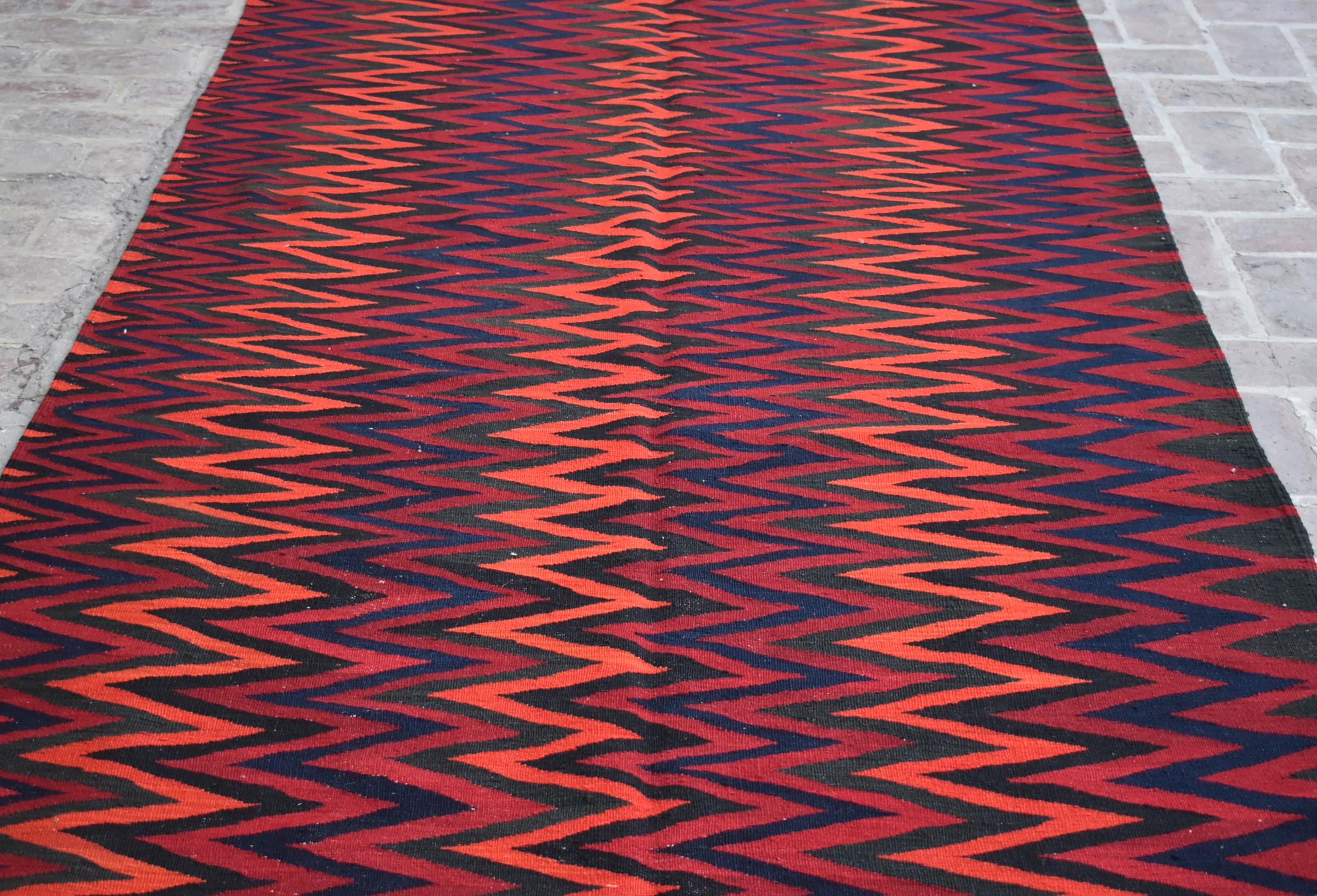 Red Maldari Rug 4'7x13 Afghan Handwoven Tribal Corridor