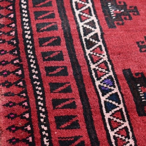 3'1 x 4 Feet, Beautiful handmade vintage afghan baluch area rug, 100% wool rug, home decor rug, kitchen rug, small vintage rug, small rug image 6