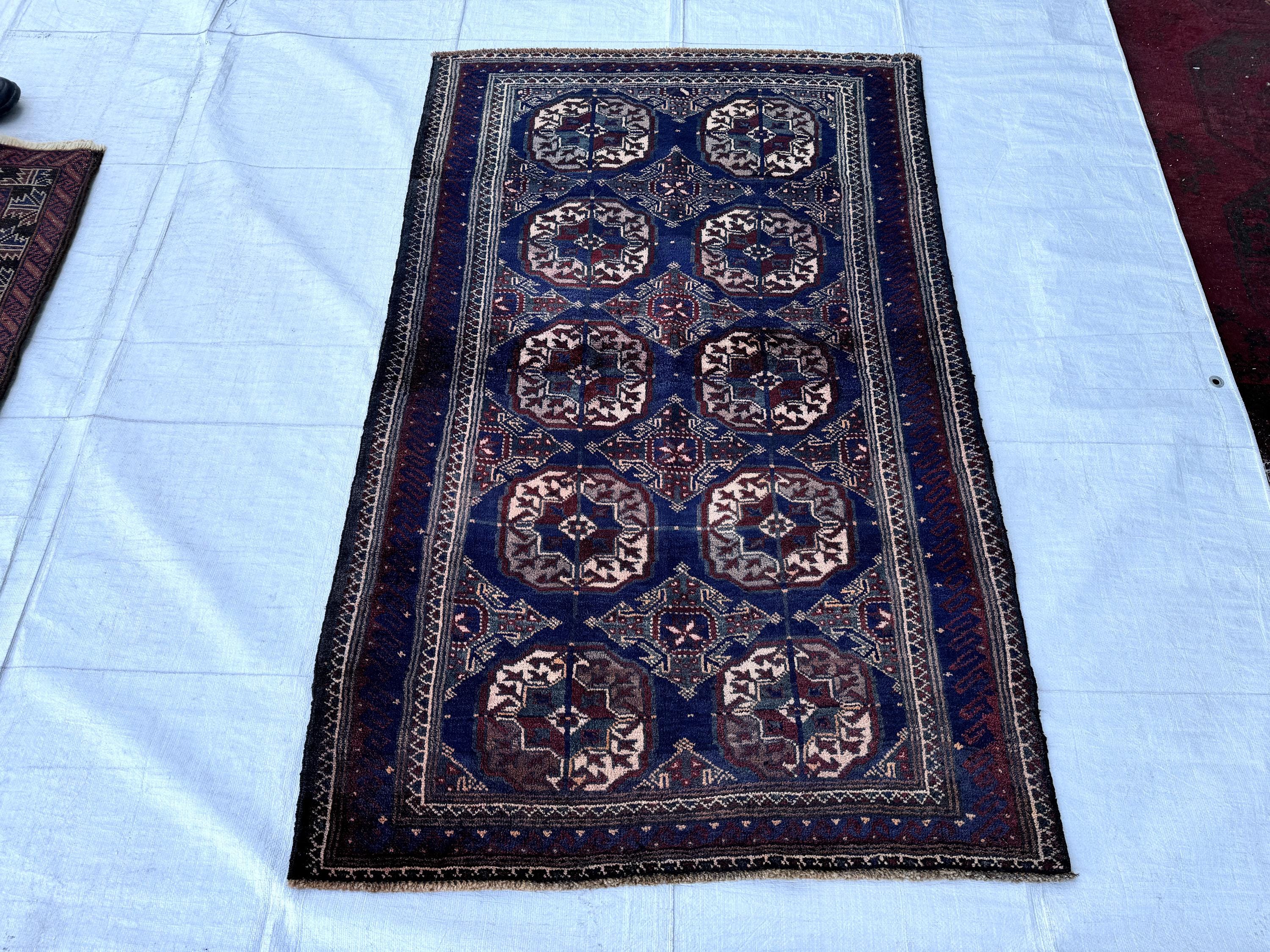 ラグ・カーペット Turkmen small rug Antique Tekke Rug 3x5 Ft Afghan Turkmen Tribal Rug/ Handmade