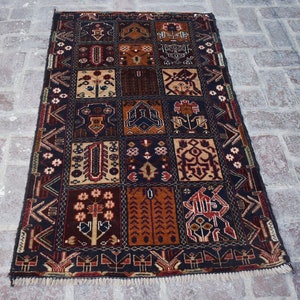 3 x 5 Feet, Gorgeous handmade vintage afghan baluch area rug, vintage rug, hand knotted rug, home decor rug, kitchen rug, small area rug