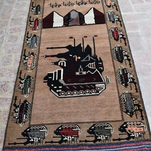 3 x 6'2 Feet, Stunning vintage afghan tribal best shindand war area wool rug >>> LOWEST PRICE