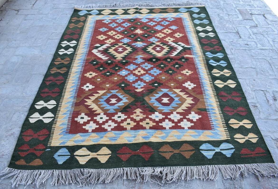5'1 x 6'7 Feet Gorgeous vintage tribal afghan best | Etsy