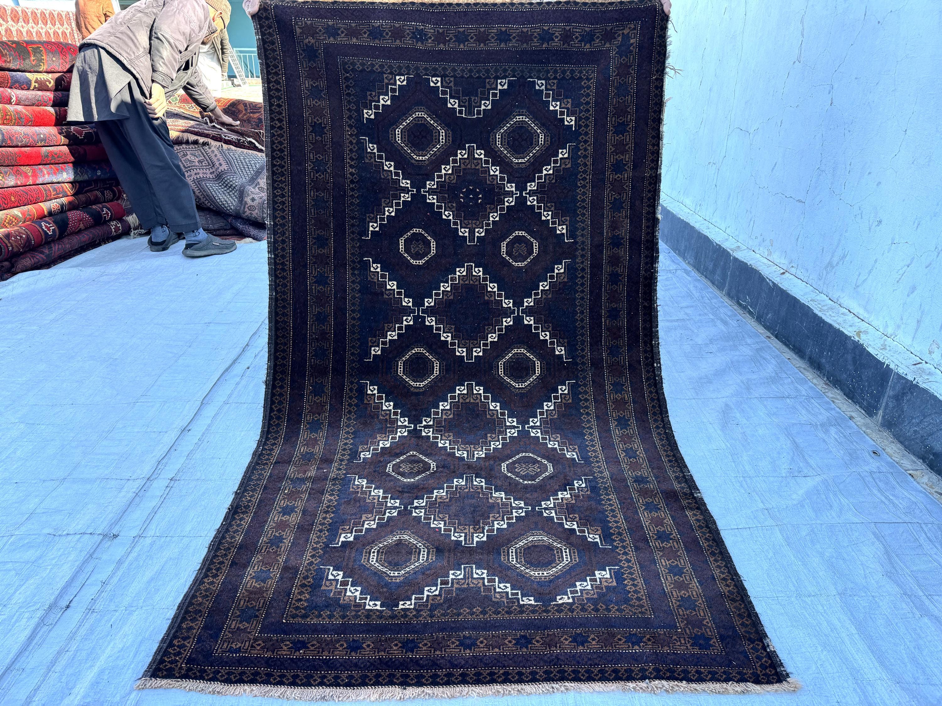 Turkmen Sarooq Rug 4x7 Ft Antique Baluchi Tribal Rug/ Afghan