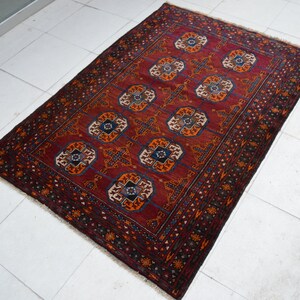 3'9 x 5'4 Feet, Collector's piece antique best turkmen ahal gul very unique wool area rug >>> DISCOUNTED PRICE