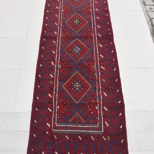 2&#39;5 x 11&#39;6 Feet, Stunning handmade vintage afghan tribal mushvani runner rug, hallway rug, vintage runner, wool runner, hand knotted runner