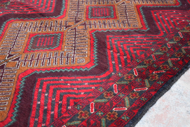 Shindand Rug 2'11 X 9'11 Feet, Beautiful Vintage Afghan Tribal Best Baluchi Shindand ...