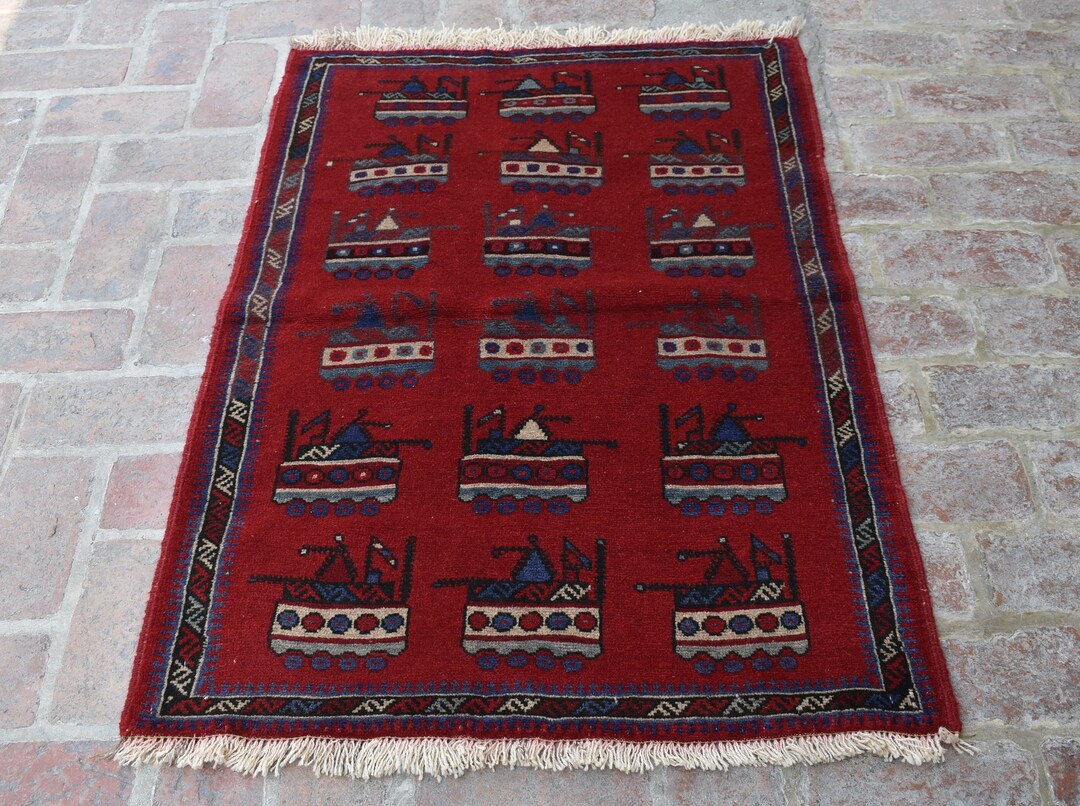 Shindand Rug 3 X 4'3 Feet, Stunning Handmade Vintage Afghan Tribal Shindand War Area ...