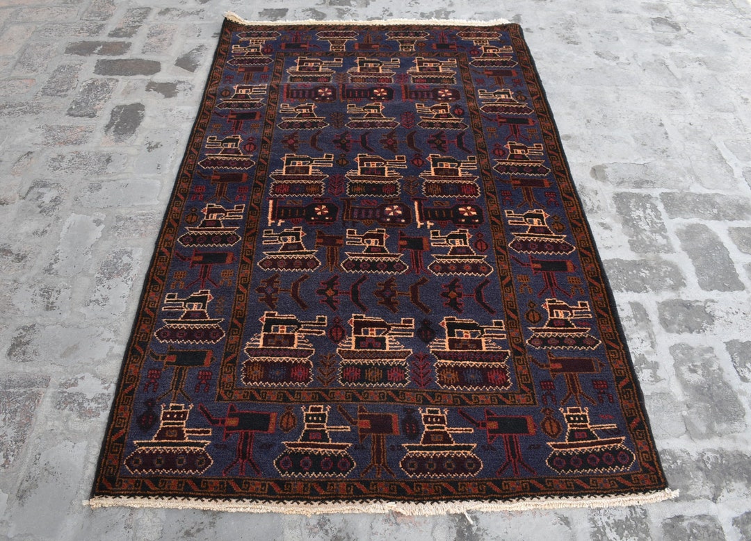 Shindand Rug 3'9 X 6'4 Feet, Stunning Handmade Vintage Afghan Shindand War Rug, 100% ...