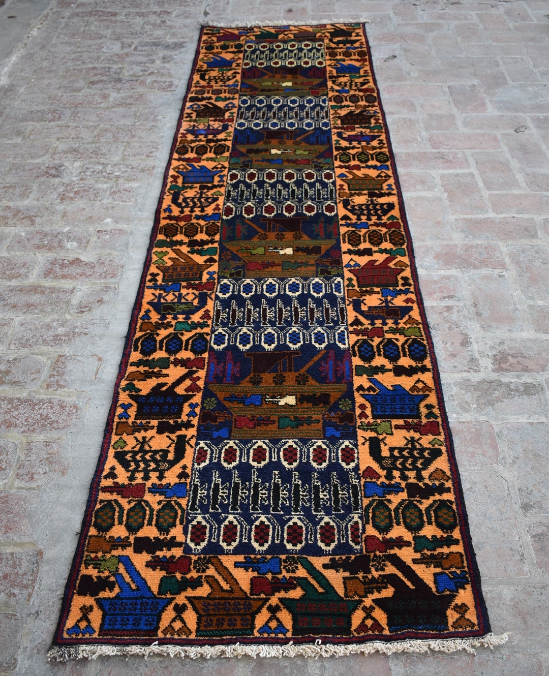 Shindand Rug 2'6 X 9'10 Feet, Beautiful Vintage Afghan Tribal Best Shindand War Wool ...