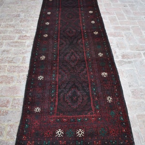 3 x 10&#39;4 Feet, Stunning vintage afghan tribal best baluchi zanjir gul runner wool rug &gt;&gt;&gt; LOWEST PRICE