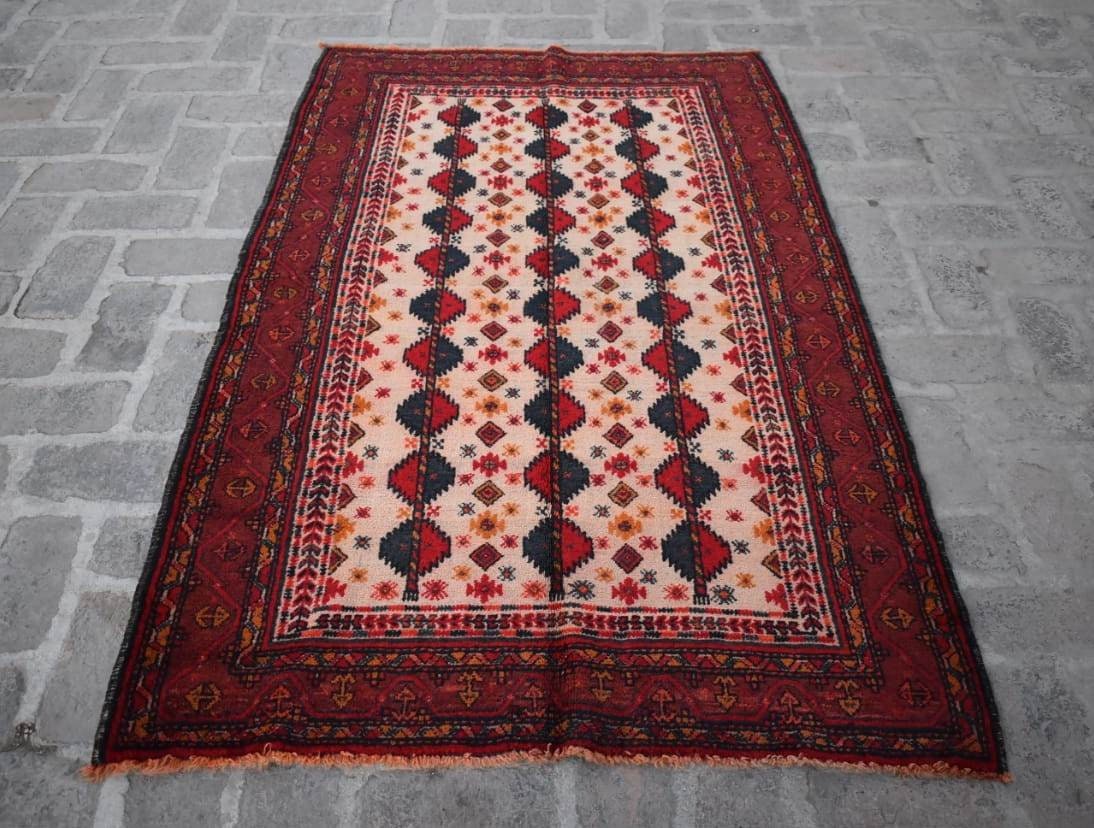 ラグ・カーペット Afghan baluch taimani rug Tribal Rug Taimani from Afghanistan Small B ｜トライバルラグ
