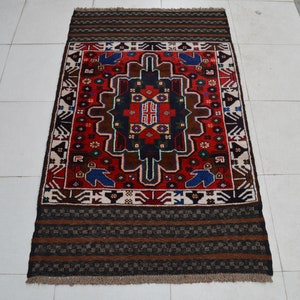 3 x 5 Feet, Stunning vintage afghan tribal baluchi wool area rug, 3x5 area rug, small rug 3x5, rug 3x5, wool rug, vintage rug, small rugs