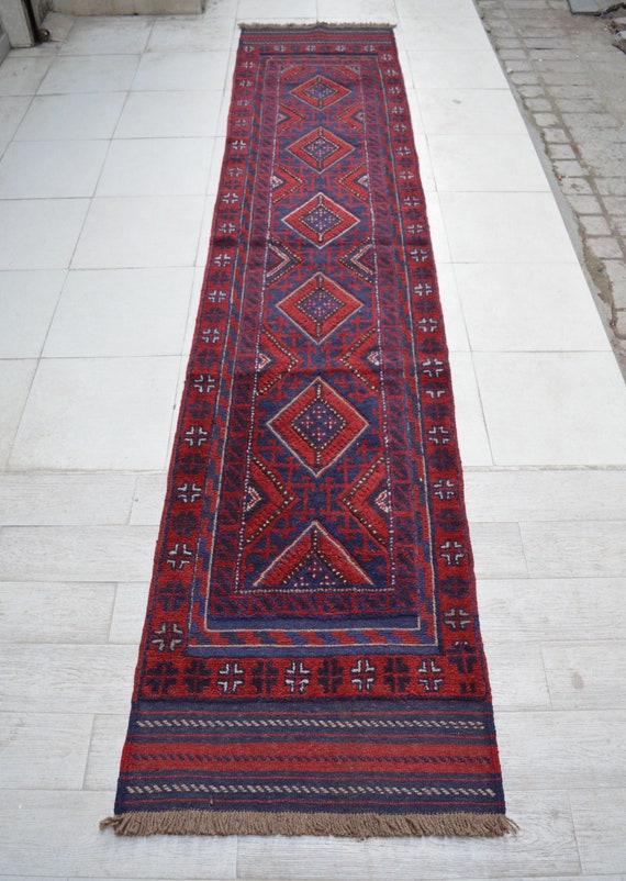 2'5 x 11'4フィート、美しいヴィンテージアフガントライバルムシュ