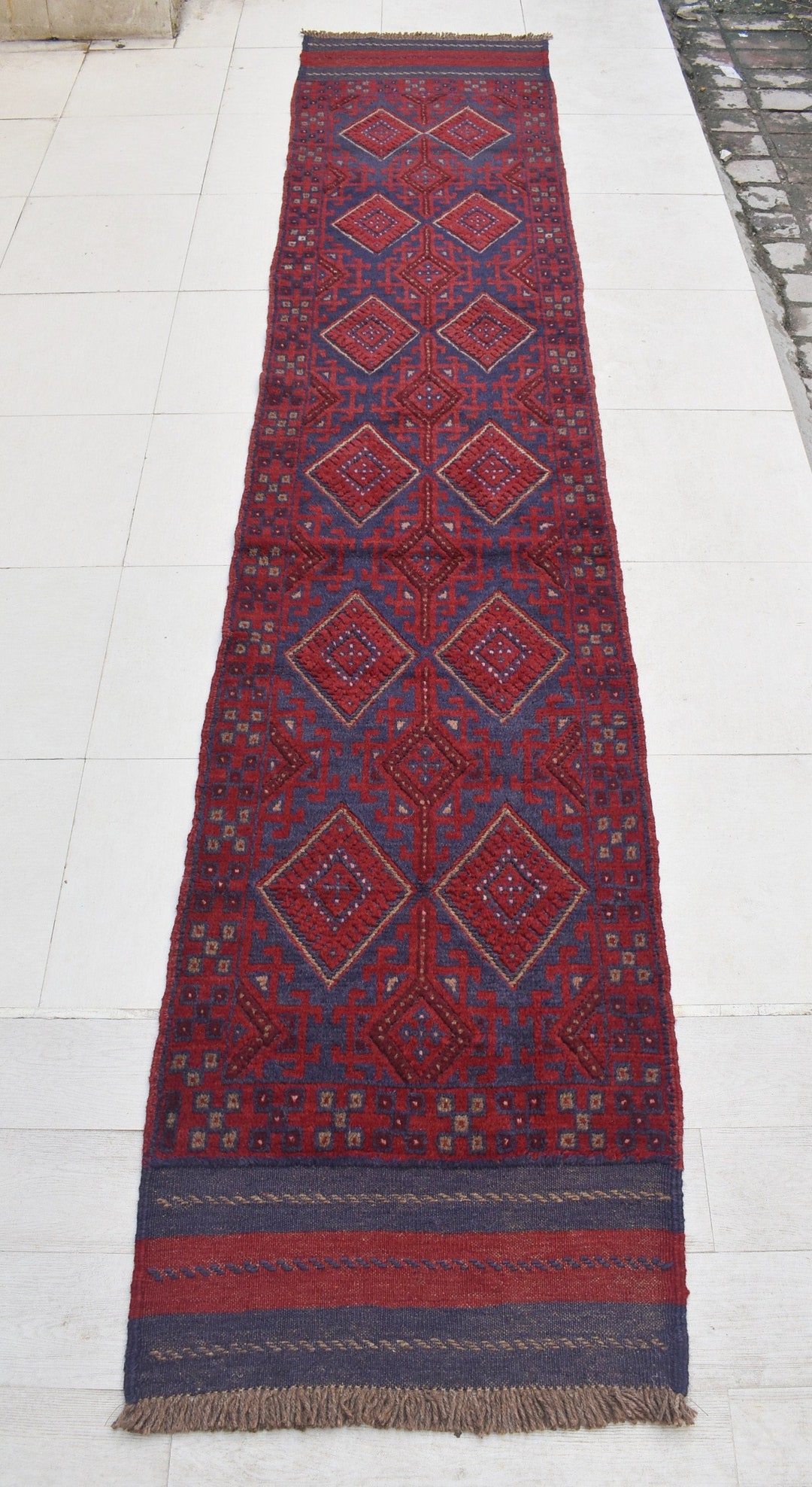 2'3 X 10'10 Feet, Beautiful Handmade Vintage Afghan Tribal Mushvani ...