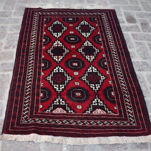 3&#39;5 x 5&#39;3 Feet, Stunning handmade vintage high quality afghan sarouq area rug, 100% wool rug, hand knotted rug, natural dyes rug, rug 3x5