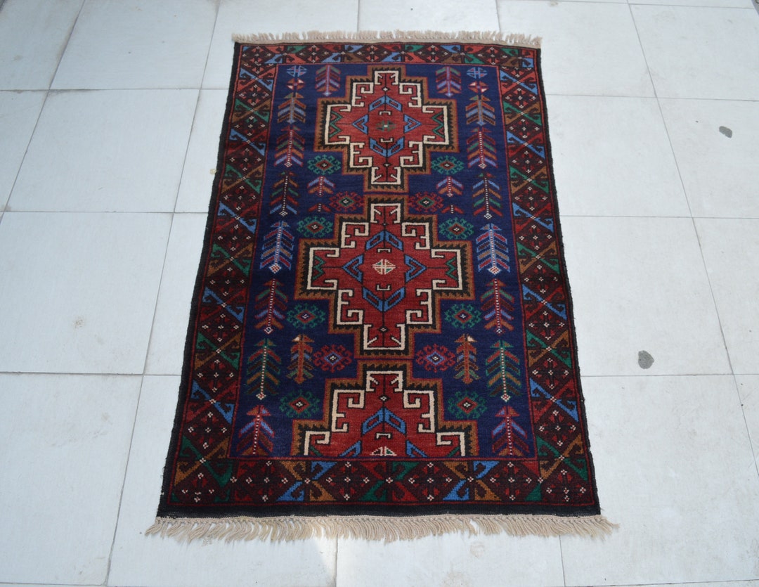 Shindand Rug 2'9 X 4'3 Feet, Stunning Vintage Afghan Tribal Best Herat Baluchi ...