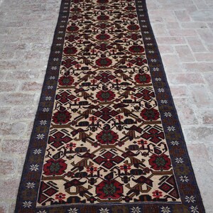 3 x 9&#39;7 Feet, Gorgeous vintage afghan tribal best baluchi shindand wool runner rug &gt;&gt;&gt; REDUCED PRICE
