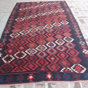 5 x 9'10 Feet, Beautiful vintage afghan tribal qalaino wool area kilim rug >>> DISCOUNTED PRICE