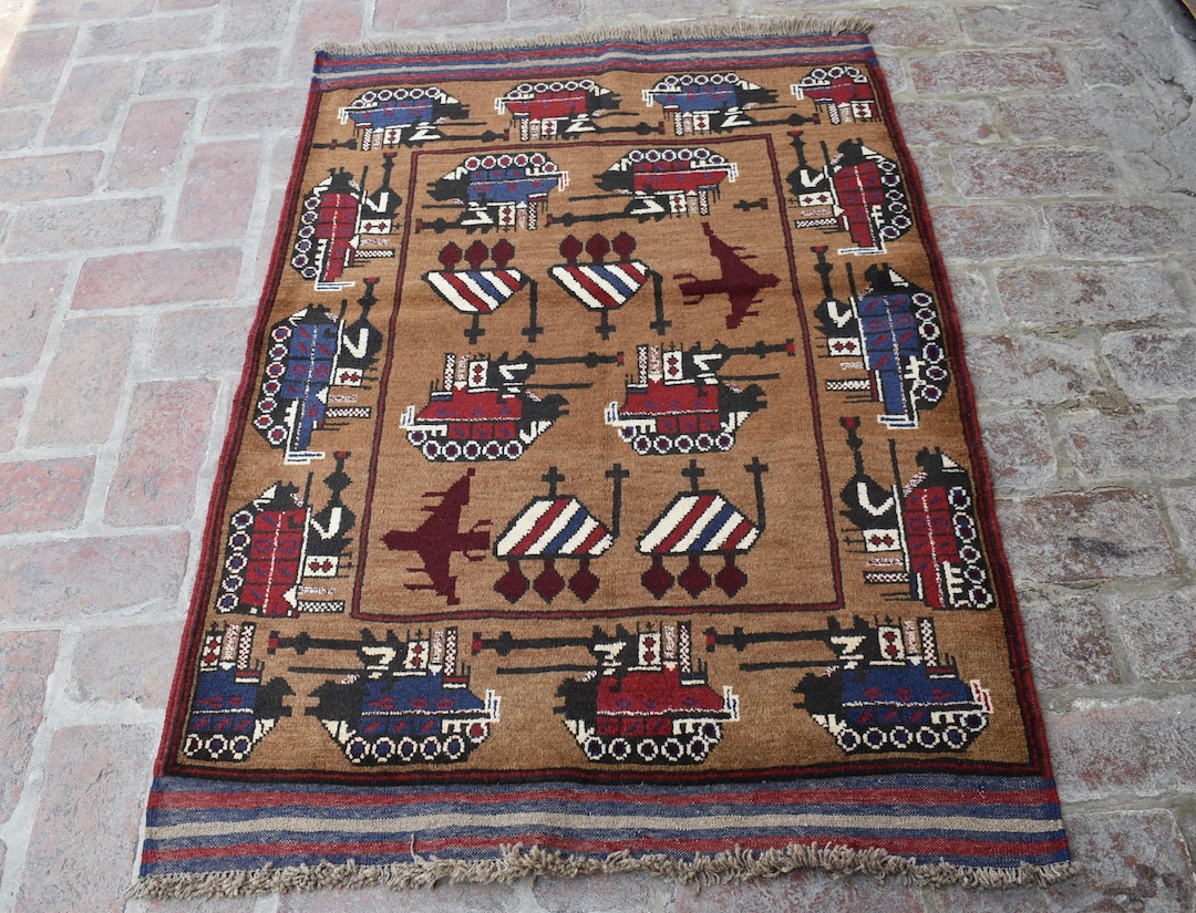Shindand Rug 3'3 X 4'10 Feet, Beautiful Handmade Vintage Afghan Tribal Shindand War ...