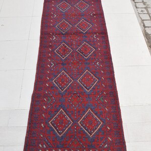 2&#39;5 x 11&#39;6 Feet, Stunning handmade vintage afghan tribal mushvani long runner rug, 100% wool runner, vintage runner, hand knotted runner
