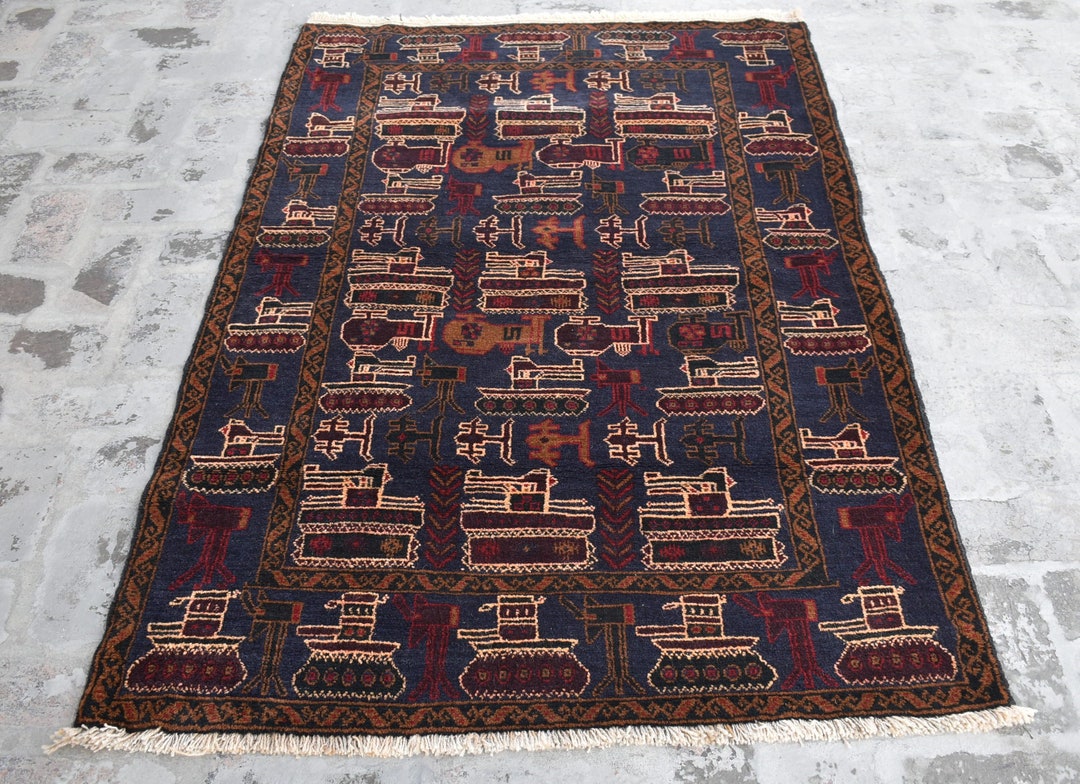 Shindand Rug 3'10 X 6'1 Feet, Beautiful Handmade Vintage Afghan Shindand War Rug ...