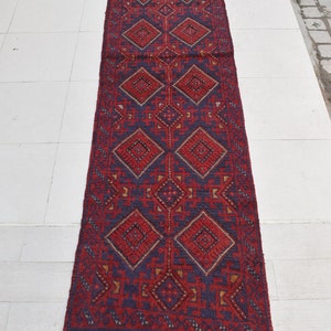 2&#39;5 x 11&#39;7 Feet, Gorgeous handmade vintage afghan tribal mushvani runner rug, 100% wool runner, vintage runner, hand knotted runner, runners