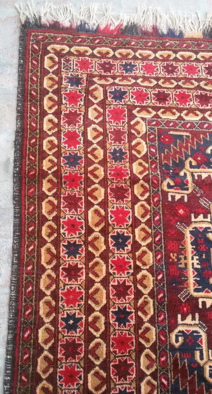 Shindand Rug 4'7 X 10 Feet, Beautiful Best Vintage Afghan Tribal Baluchi Shindand ...