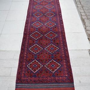 2&#39;7 x 11&#39;7 Feet, Gorgeous vintage afghan tribal mushvani wool runner rug, long runner rug, home decor runner, vintage runner rug, runners