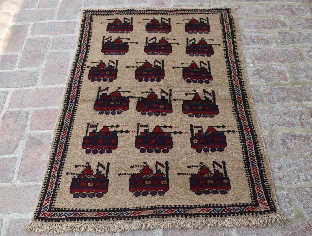Shindand Rug 2'10 X 4'4 Feet, Stunning Handmade Vintage Afghan Tribal Shindand War ...