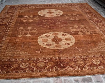 9'10 x 12'10 Feet, Gorgeous vintage afghan tribal best oushak overdyed wool large area rug >>> REDUCED PRICE