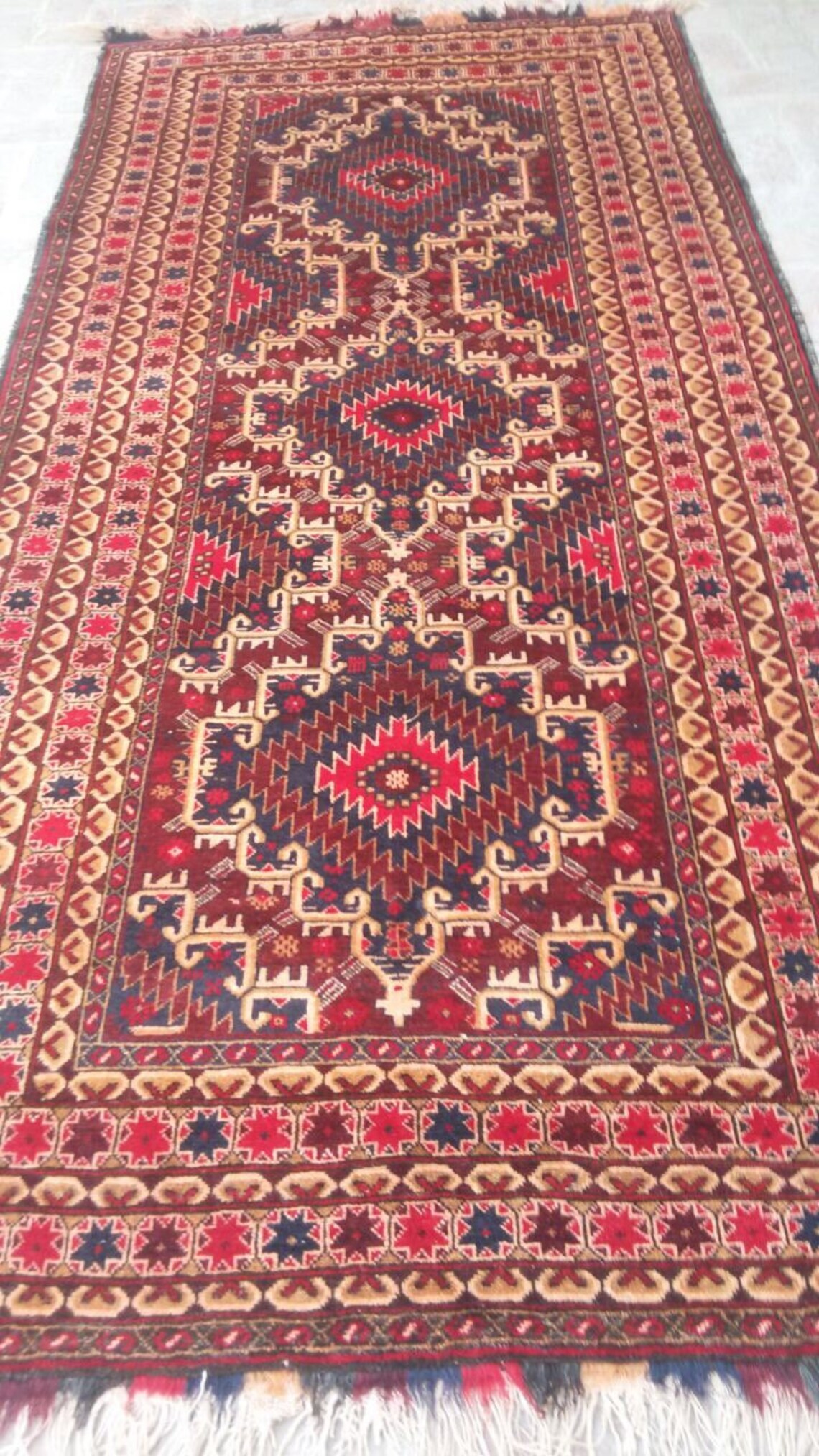 Shindand Rug 4'7 X 10 Feet, Beautiful Best Vintage Afghan Tribal Baluchi Shindand ...