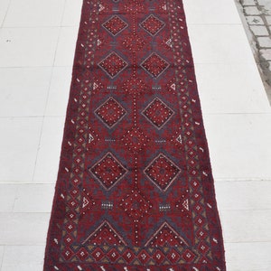 2&#39;4 x 11&#39;7 Feet, Stunning handmade vintage afghan tribal mushvani wool runner rug, hallway rug, vintage runner, traditional runner, runners
