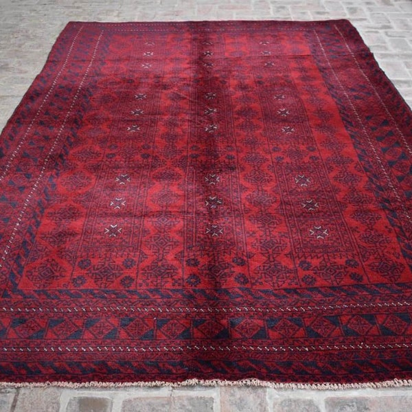 6'7 x 10'1 Pies, Gorgeous vintage afghan tribal best yaqoob khani área de lana alfombra >>> PRECIO REDUCIDO