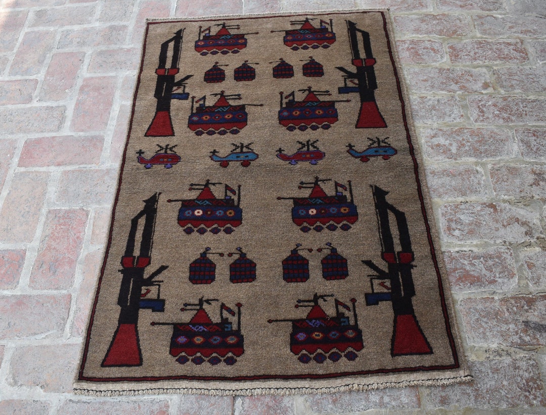 Shindand Rug 2'10 X 4'5 Feet, Gorgeous Handmade Vintage Afghan Tribal Shindand War ...