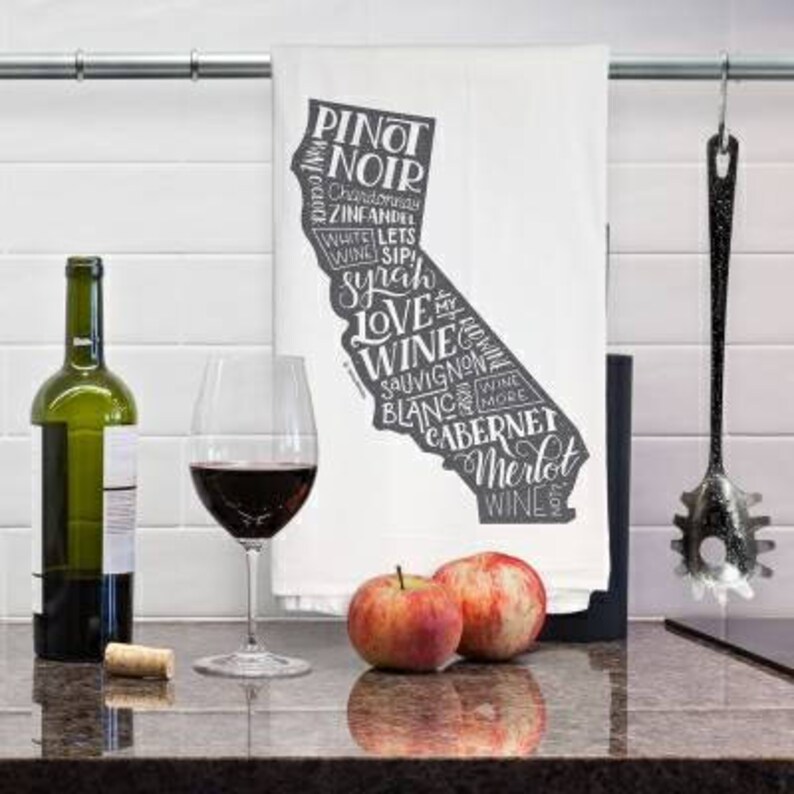 California Vines Kitchen Towel Bar Towel Wine Towel Tea Etsy