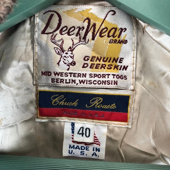 Vtg 80s Deer Wear Genuine Deerskin Leather Jacket Zipper Vtg 80s Deer Wear Genuine Deerskin Leather Jacket Zipper