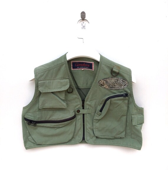 Vtg rare Gamakatsu japan fishing gear vest jacket