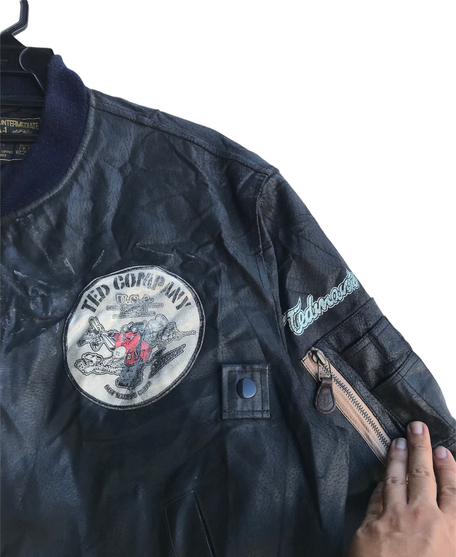 Rare Ted Company MA-1 Flyers Leather Jacket Limited Edition