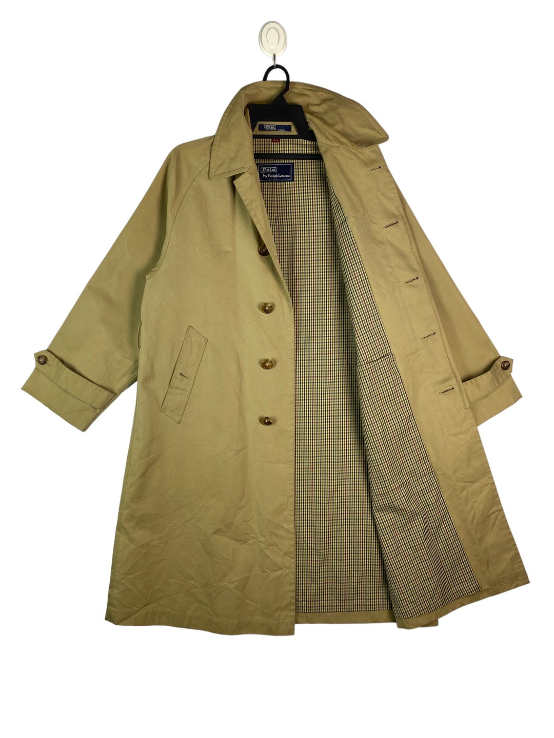 Vintage Flap-Pockets Zipper Polo Trench Coat