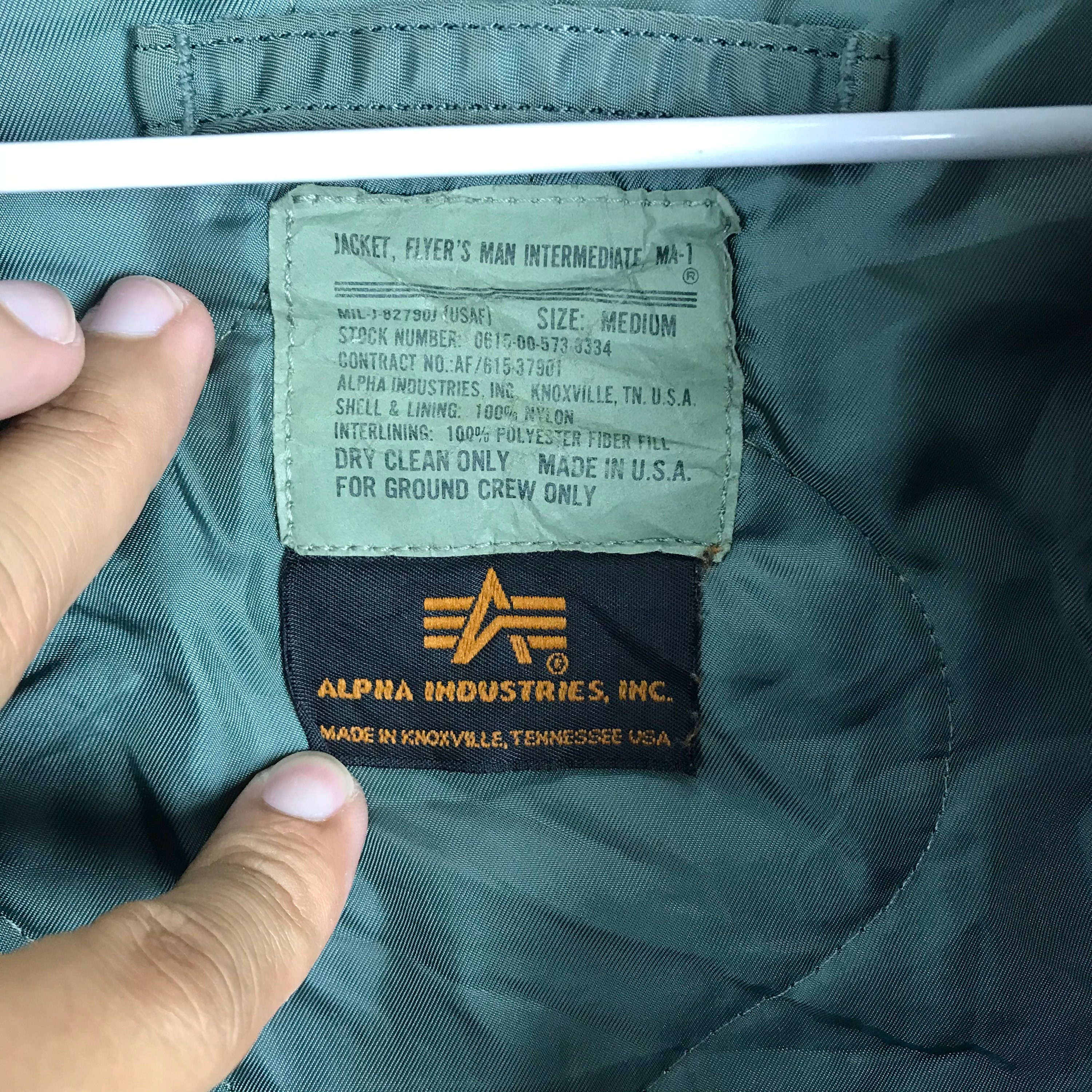 Vtg 90s Alpha Industries MA-1 Flight Bomber Military Jacket