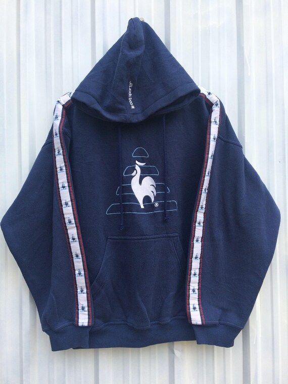 Vtg Rare 90s Le Coq Sportif Stripe Logo Hoodies Sweatshirt Spellout Big  Logo Embroidered L Size - Etsy
