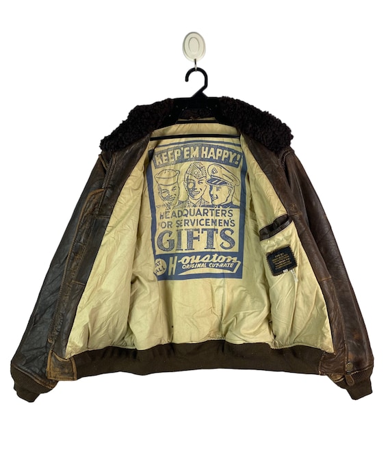 Vtg 90s Rare Houston Type G-1 Leather Jacket Air Force Vtg 90s Rare Houston Type G-1 Leather Jacket Air Force