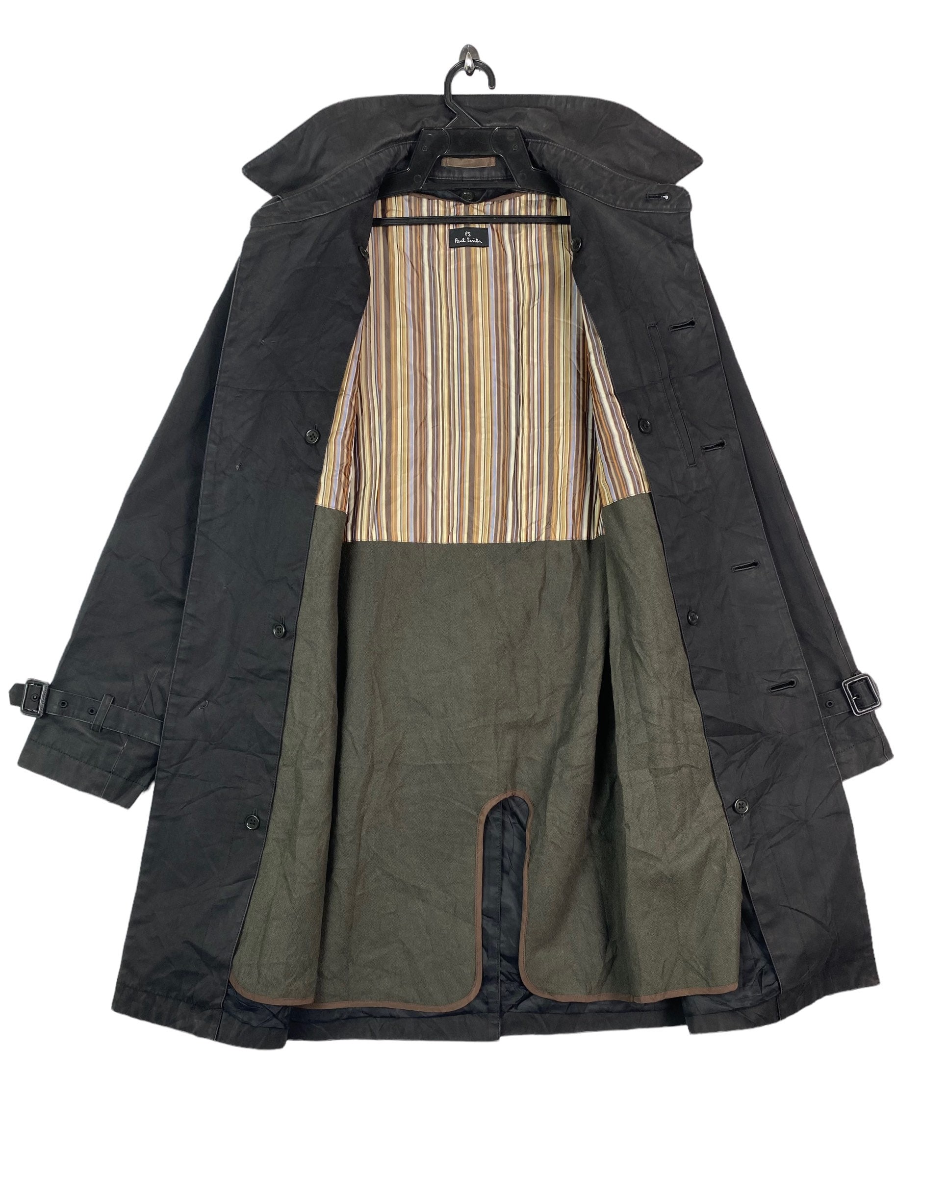 Rare PAUL SMITH Iconic Rainbow Stripes Lining Trench Coat Rare PAUL SMITH Iconic Rainbow Stripes Lining Trench Coat