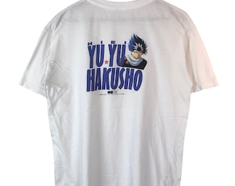 True vintage early 90s Yu Yu Hakusho japan anime cartoon action Hiei character fit L size shirt