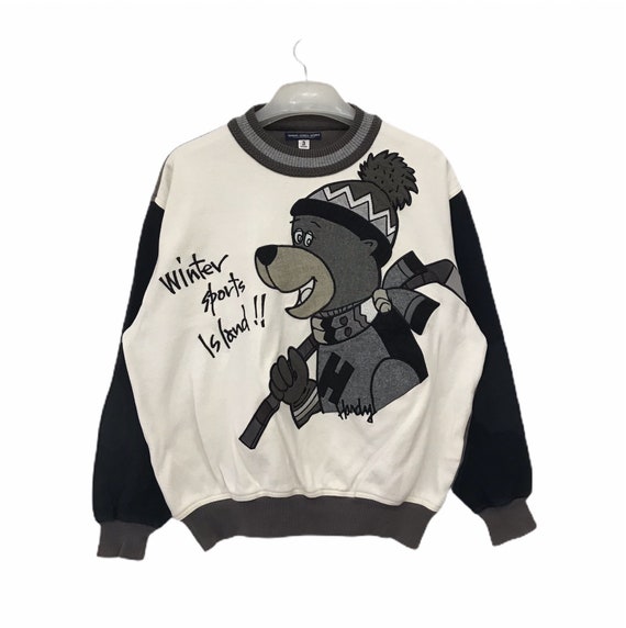 Vtg 90s Hardy Amies London Pop Art Cartoon Overbig Logo Sweatshirt 