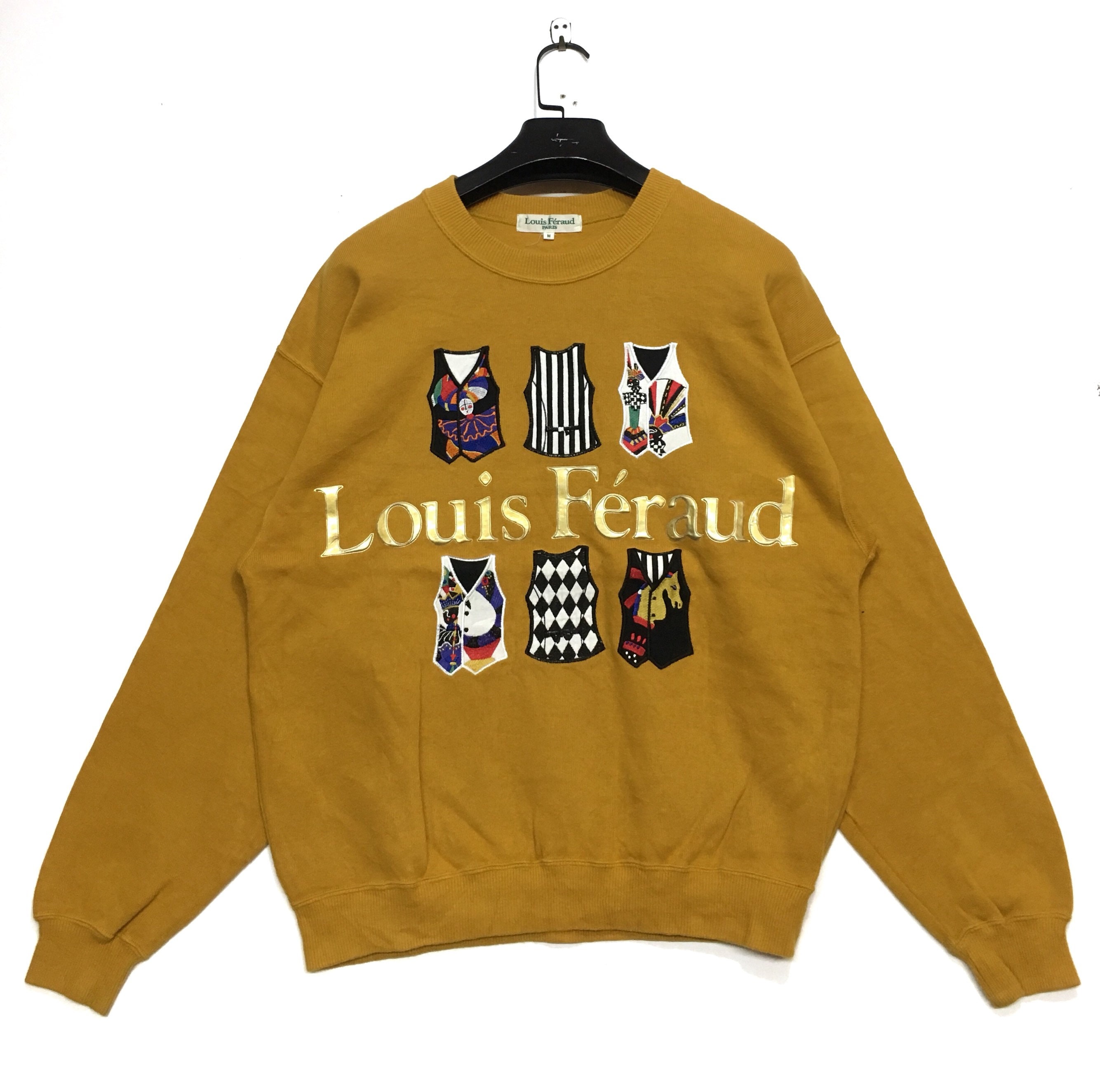 Vintage Louis Feraud Paris Sweatshirt Embroidery Big Logo 