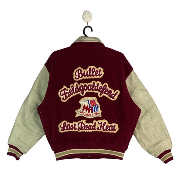 mixed leather varsity