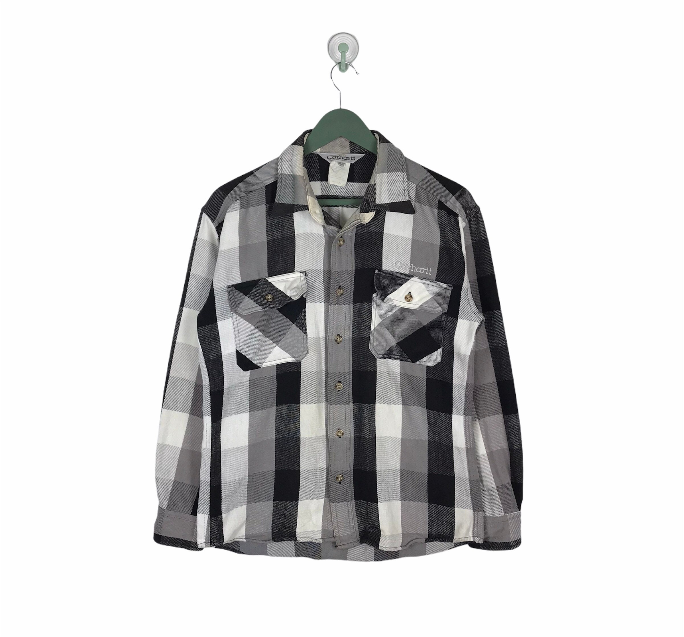 Vtg 90s Carhartt Flannel Double Pocket 