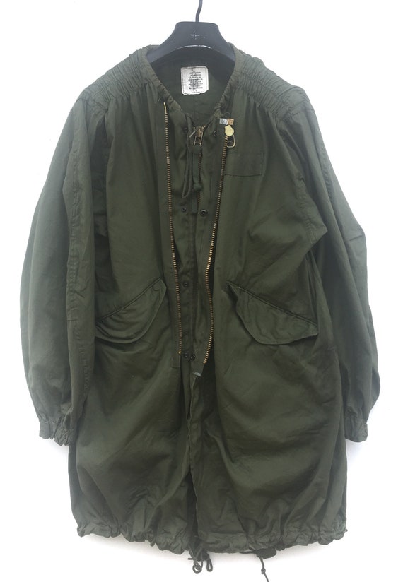 Vtg 80s parka fishtail military jacket Small size