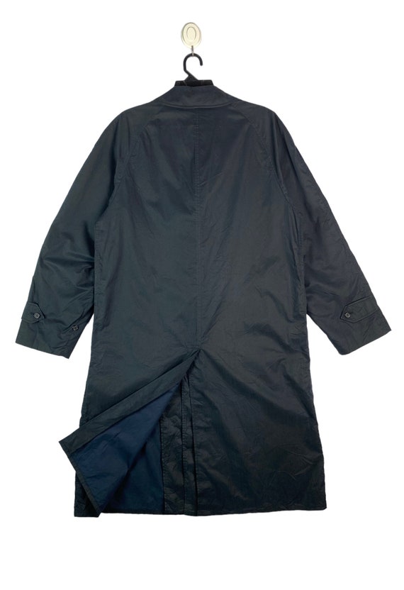 Vtg 90s rare BURBERRYS navy blue long coat jacket - image 5